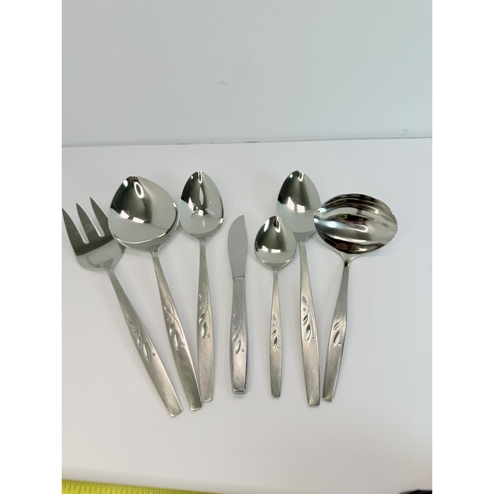 Oneida Stainless WILL O' Wisp 7 Piece Serving Set USA Heirloom Flatware
